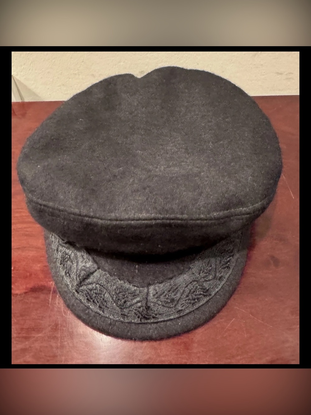 Aegean Black Greek Fisherman’s Cap - Size 60 - 7 1/2 - Made In Greece